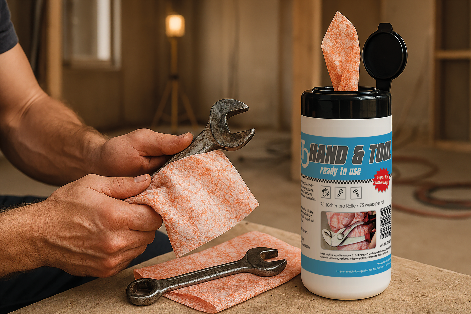 Hände und Werkzeuge reinigen – WIPEX WET HAND & TOOL